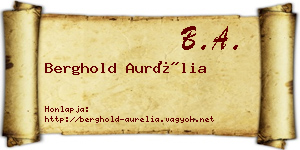 Berghold Aurélia névjegykártya